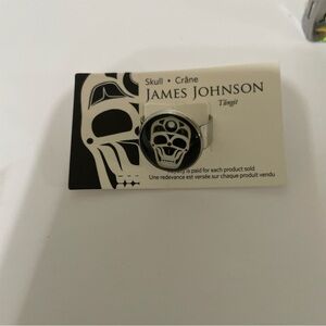 James Johnson Tlingit Skull Ring - Black and Silver